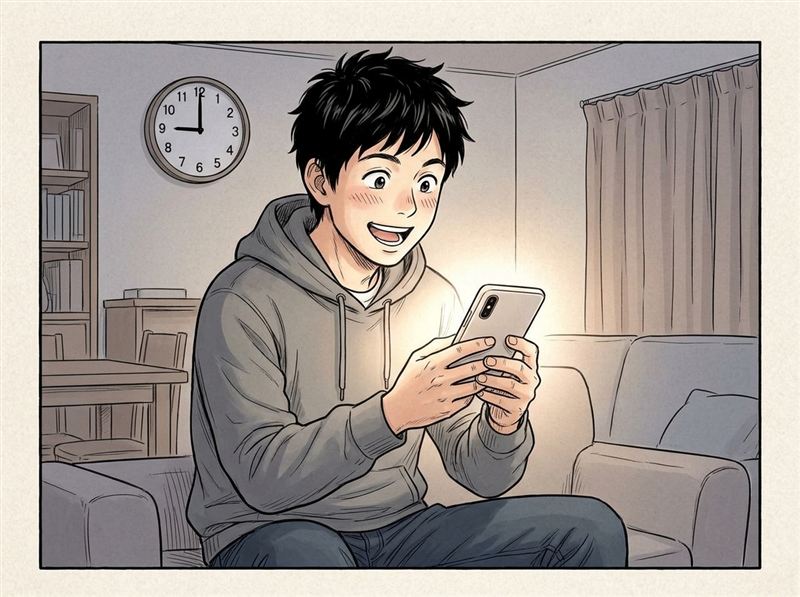 21:00ちょうど。 なんで俺が緊張してんだ